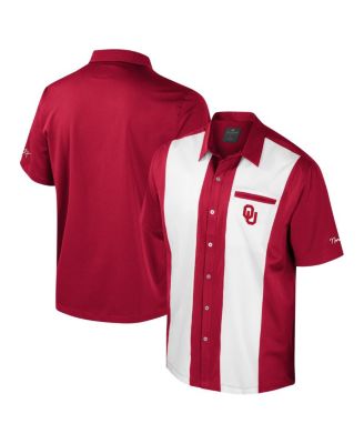 Colosseum - Men's Crimson Oklahoma Sooners Strike Bowling Button-Up Shirt