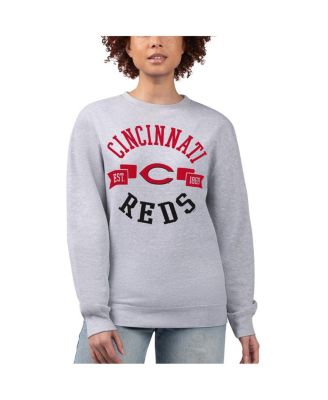 G-III 4Her by Carl Banks - Women's&nbsp;Heather Gray Cincinnati Reds Team Logo Fleece Pullover Sweatshirt