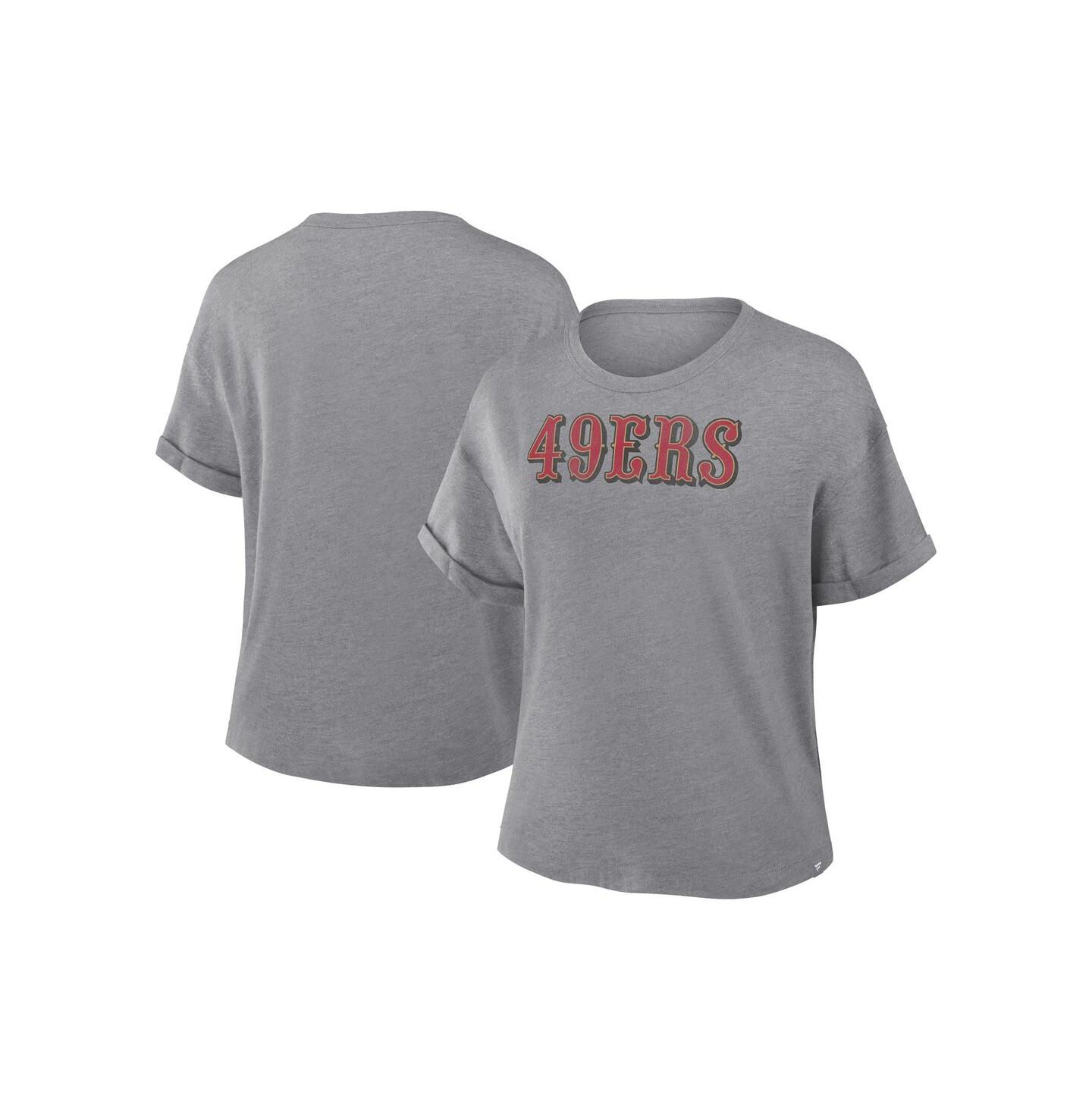 Женская футболка Fanatics Heather Gray San Francisco 49ers Tri-Blend — фото 1