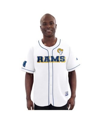 Starter - Men's White Los Angeles Rams Relay Full-Button Baseball Jersey