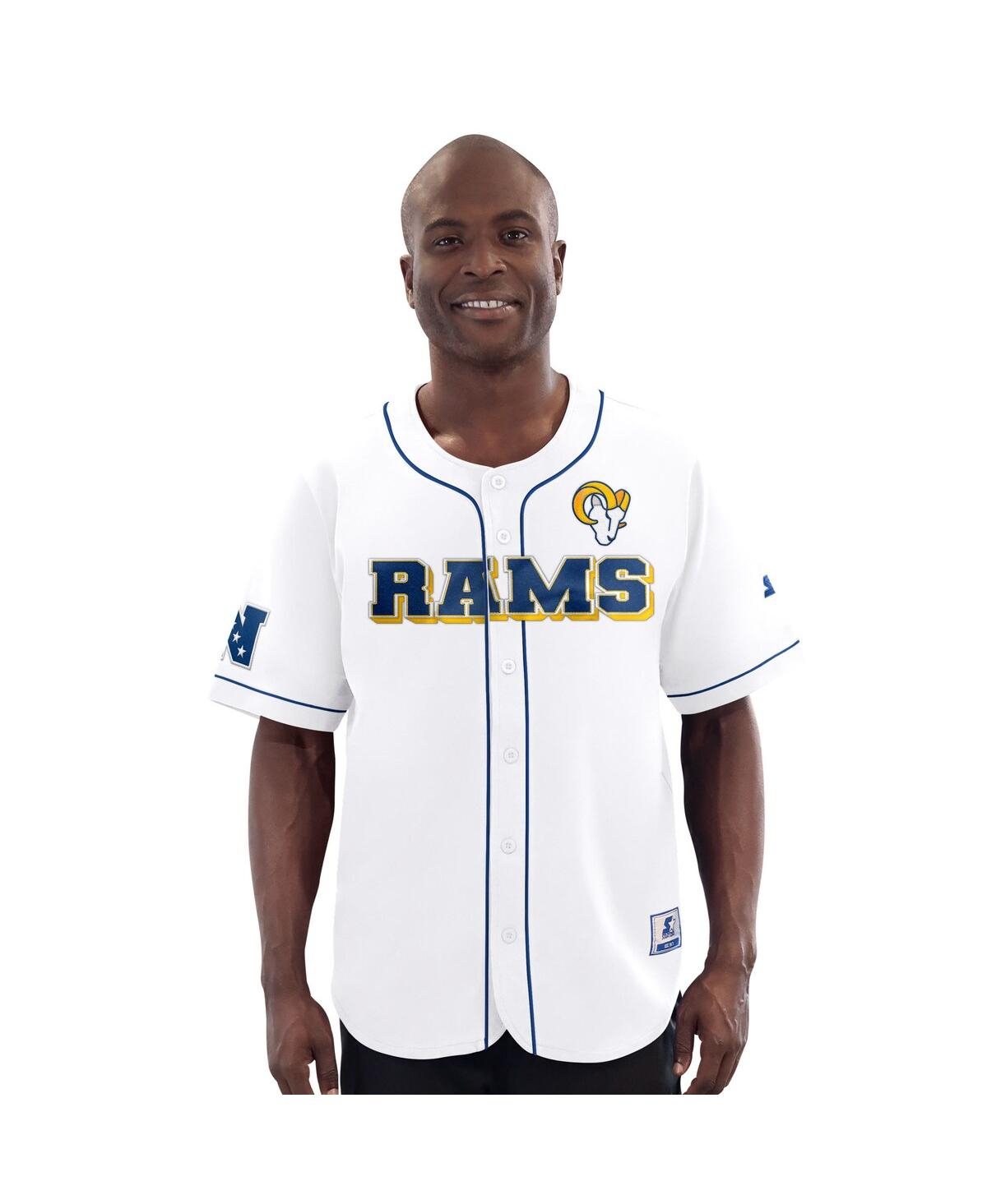 Men's White Los Angeles Rams Relay Full-Button Baseball Jersey - White