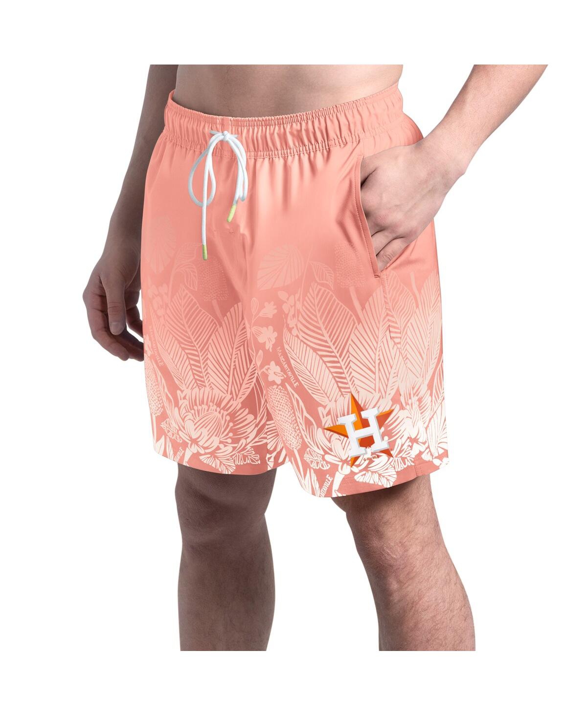 Men's Coral Houston Astros Lagoon Fiesta Swim Shorts - Coral