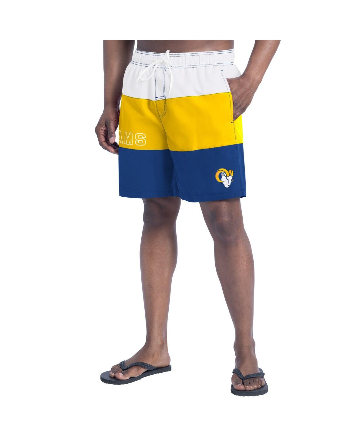 Men's Royal/Gold Los Angeles Rams Sunrise Volley Swim Shorts - Royal, Gold