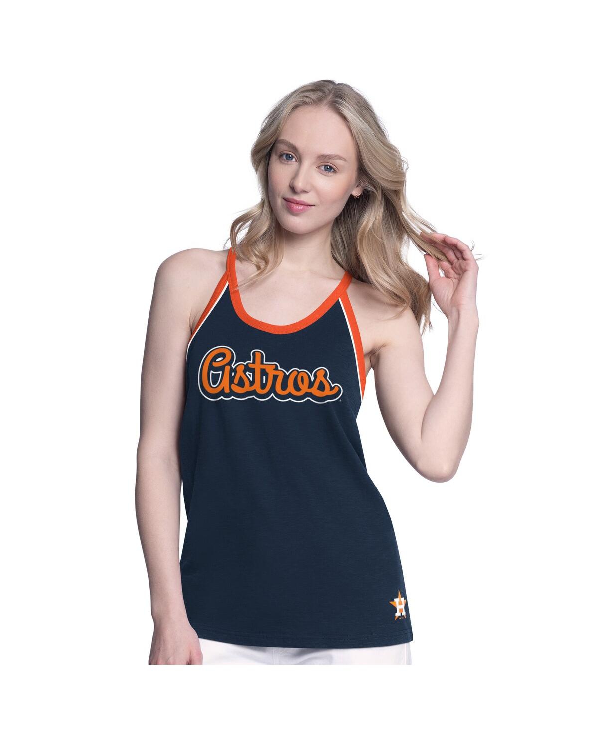 Women's Navy Houston Astros Curveball Racerback Tank Top - Navy