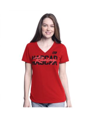 G-III 4Her by Carl Banks - Women's&nbsp;Red NASCAR Batter Up V-Neck T-Shirt
