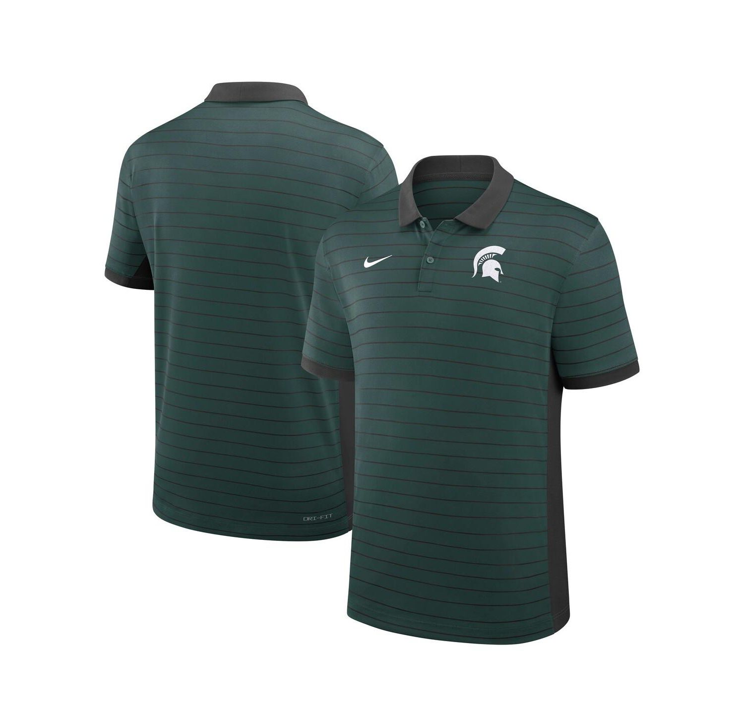Men's Green Michigan State Spartans 2025 Early Season Coaches Sideline Victory Stripe Performance Polo Shirt