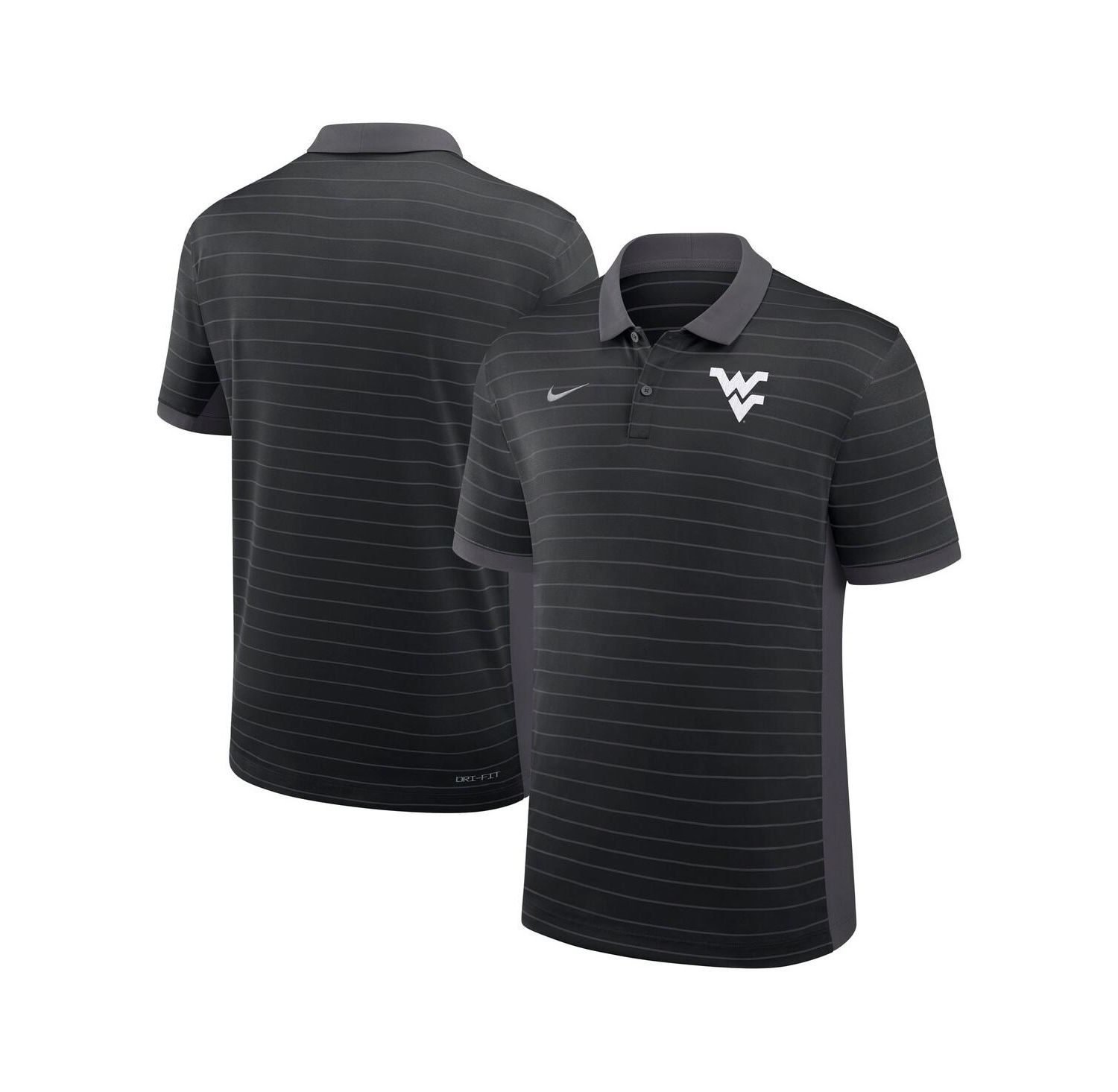 Men's Black West Virginia Mountaineers 2025 Early Season Coaches Sideline Victory Stripe Performance Polo Shirt