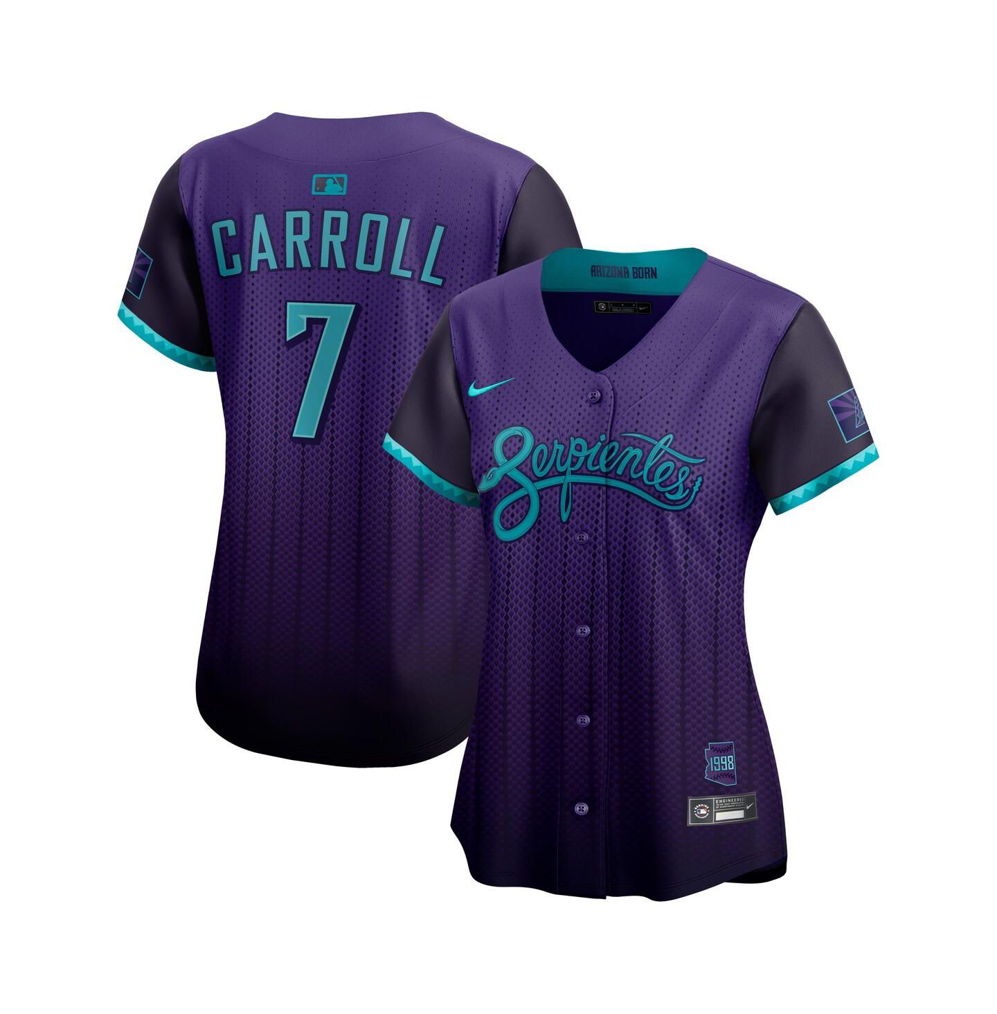 Женский топ Nike Corbin Carroll Purple Arizona Diamondbacks 2025 City Connect Limited Player Jersey — фото 1