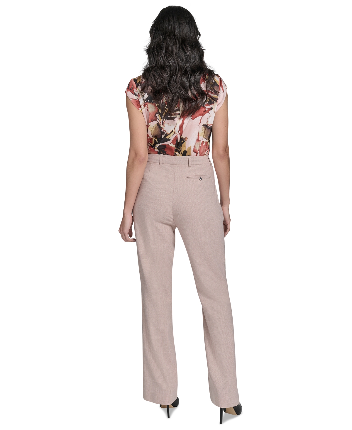 Calvin Klein Petite High Rise Modern Fit Pants In Neutral