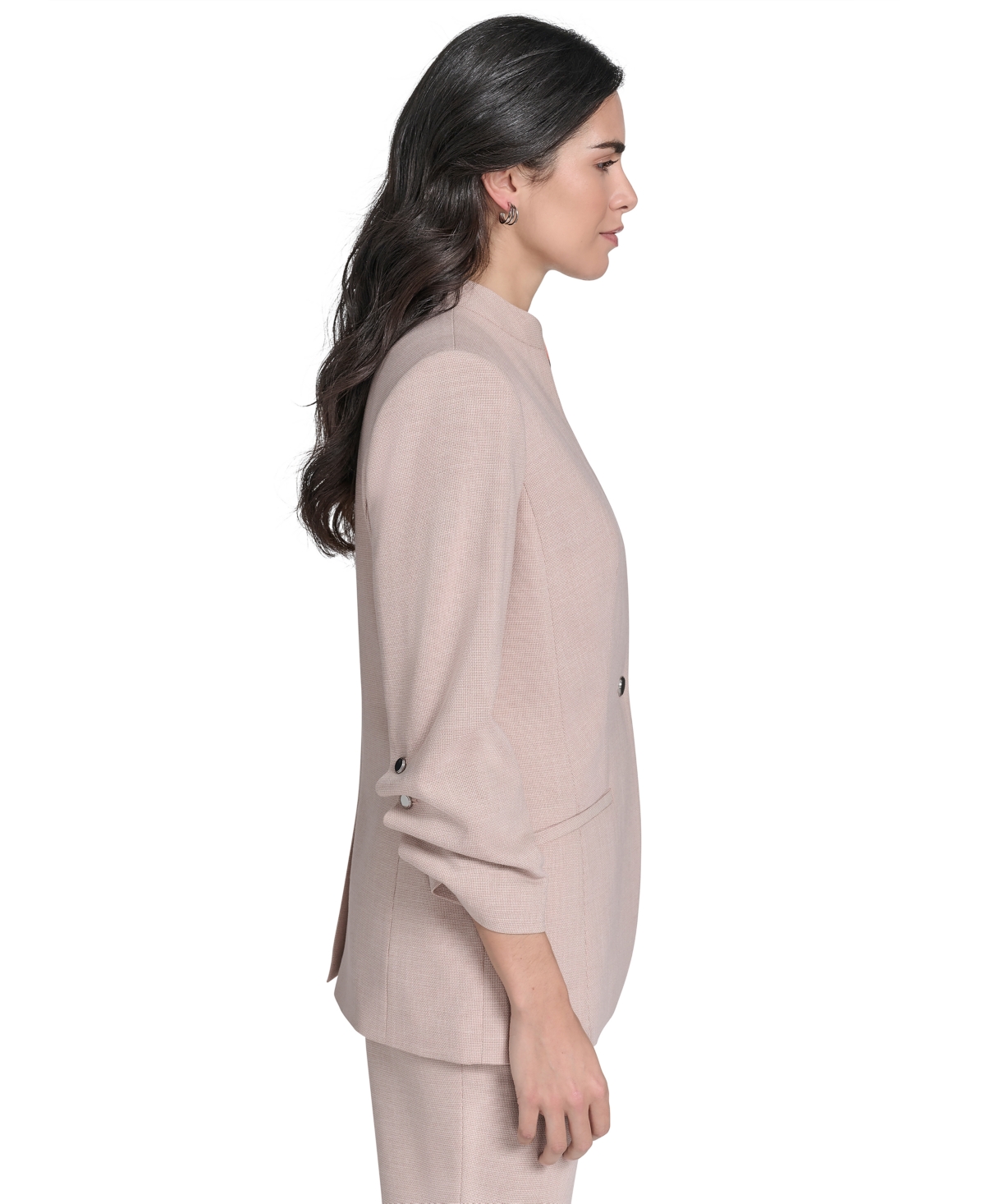 Calvin Klein Women's Textured 3/4-sleeve One-button Jacket