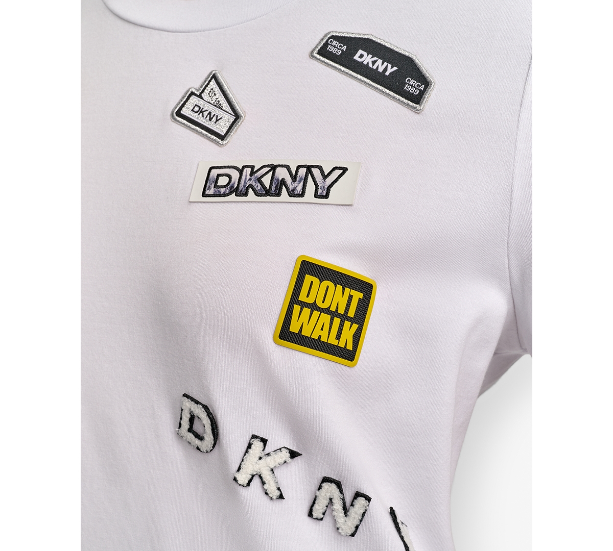 Dkny Women's Pins And Patches Crewneck T-Shirt