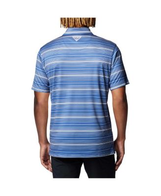 Men's Royal Kentucky Wildcats PFG Super Terminal Tackle Omni-Shade Stripe Polo Shirt