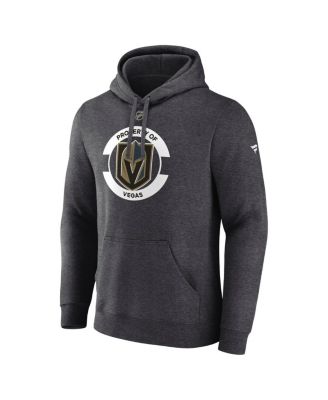 Men's Heather Charcoal Vegas Golden Knights Authentic Pro Core Secondary Fleece Pullover Hoodie