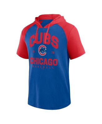 Men's&nbsp;Fanatics Royal Chicago Cubs Prime Raglan Short Sleeve Hoodie T-Shirt
