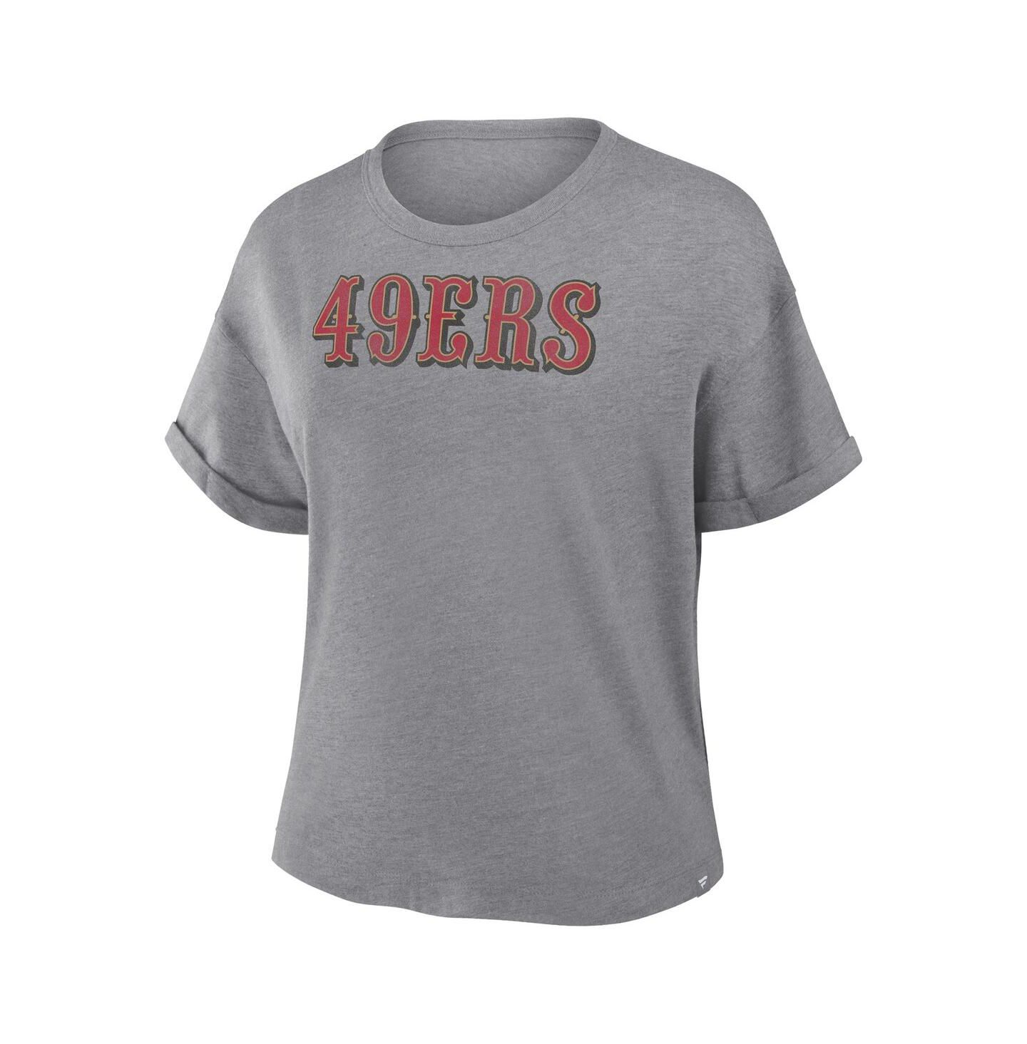 Женская футболка Fanatics Heather Gray San Francisco 49ers Tri-Blend — фото 2