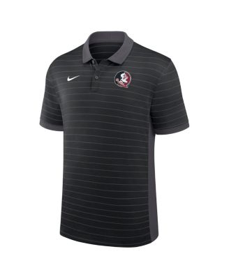 Men's Black Florida State Seminoles 2025 Early Season Coaches Sideline Victory Stripe Performance Polo Shirt