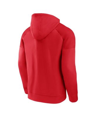 Men's Red New Jersey Devils Iconic Defender Raglan Pullover Hoodie