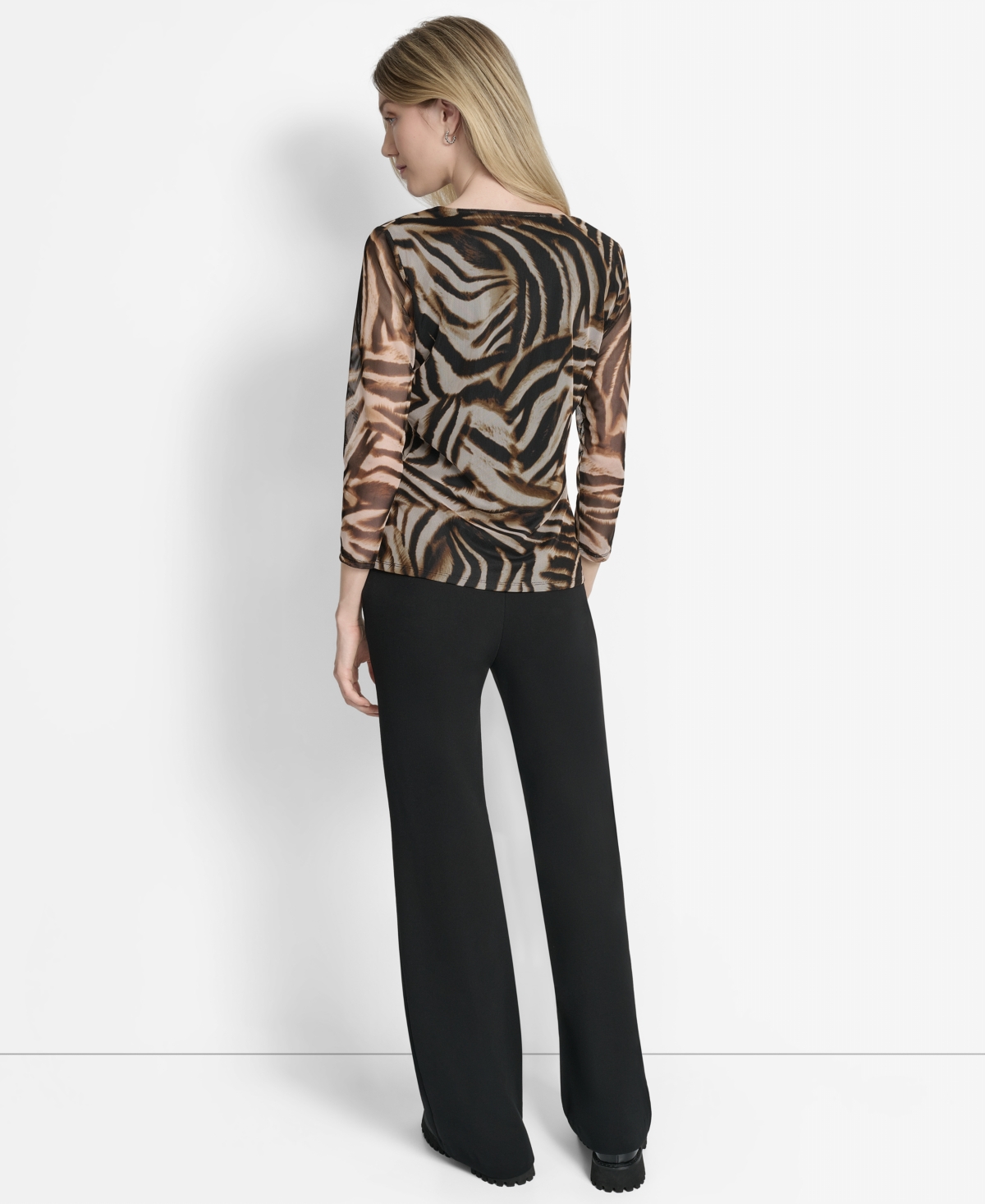 Dkny Surplice Mesh Top