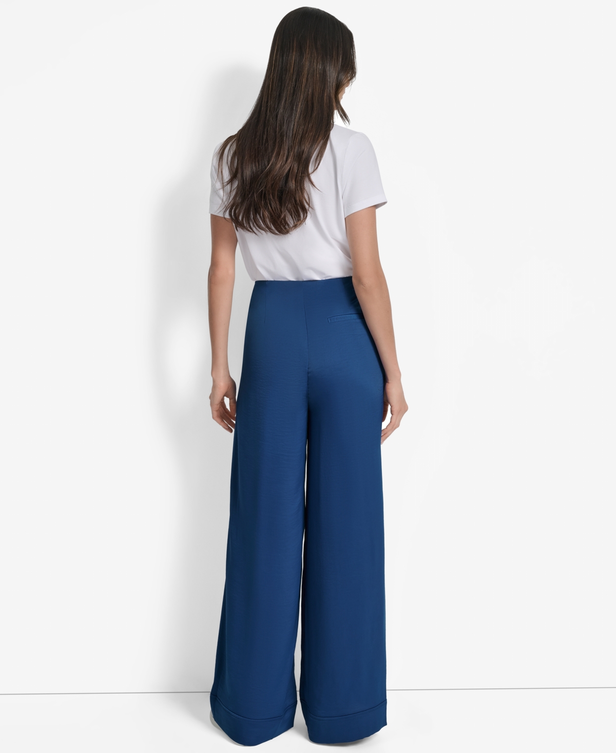Dkny Wide Leg Pants In Blue