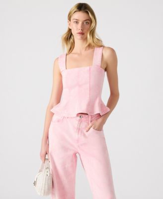 Steve Madden - Women's Denim Peplum Top