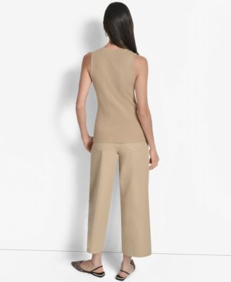 Women's Two-Way Zipper Sleeveless Sweater