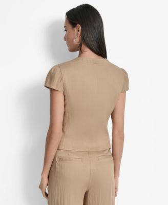 Women's Weathered Twill Square-Neck Top