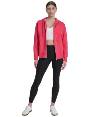 Women's Studded Mini-Logo Full-Zip Fleece Hoodie