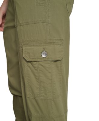 Sport Women's Cotton Ribbed-Waist Jogger Cargo Pants