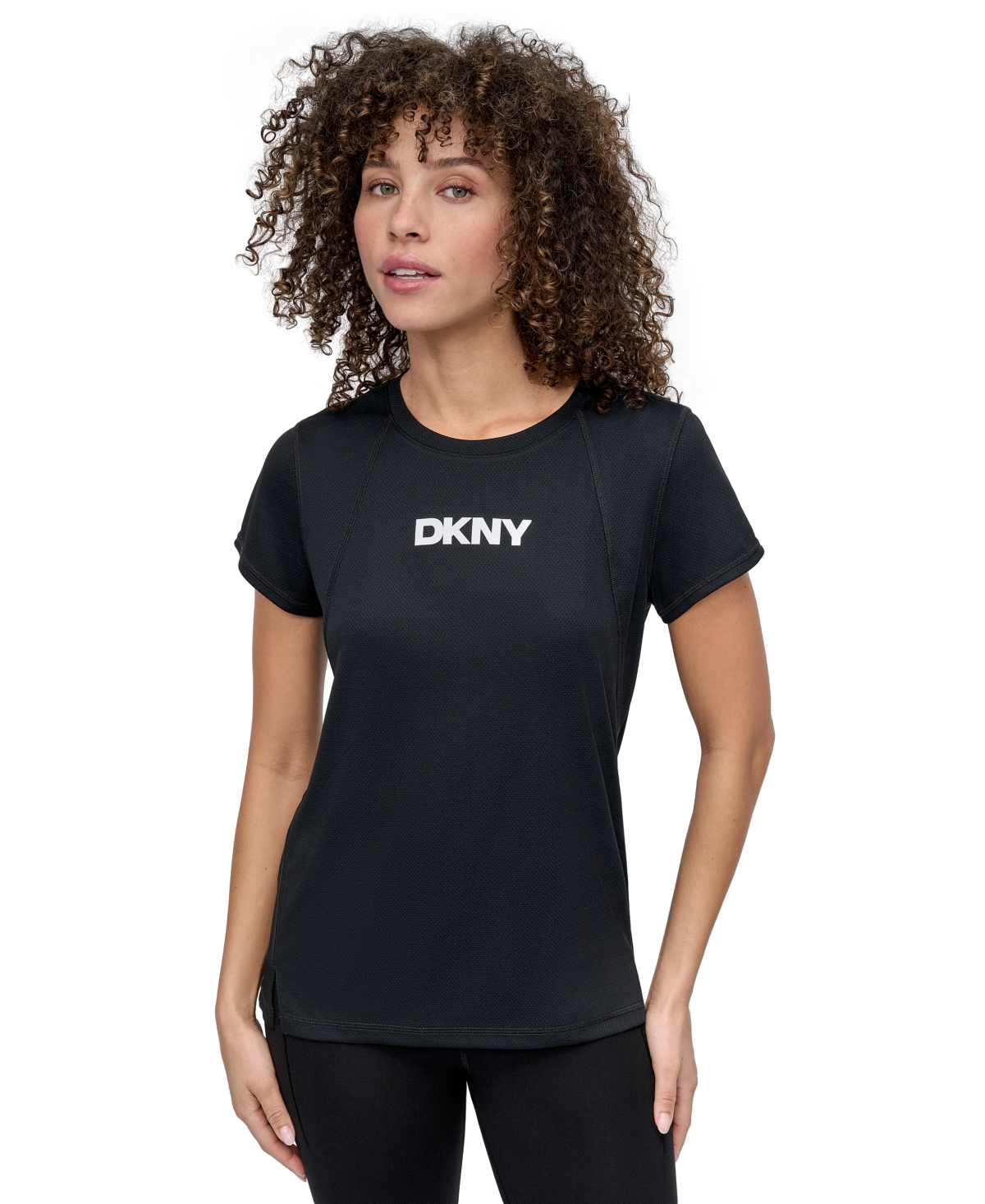 Dkny Sport Women's Tech Logo Raglan-sleeve T-shirt In Black