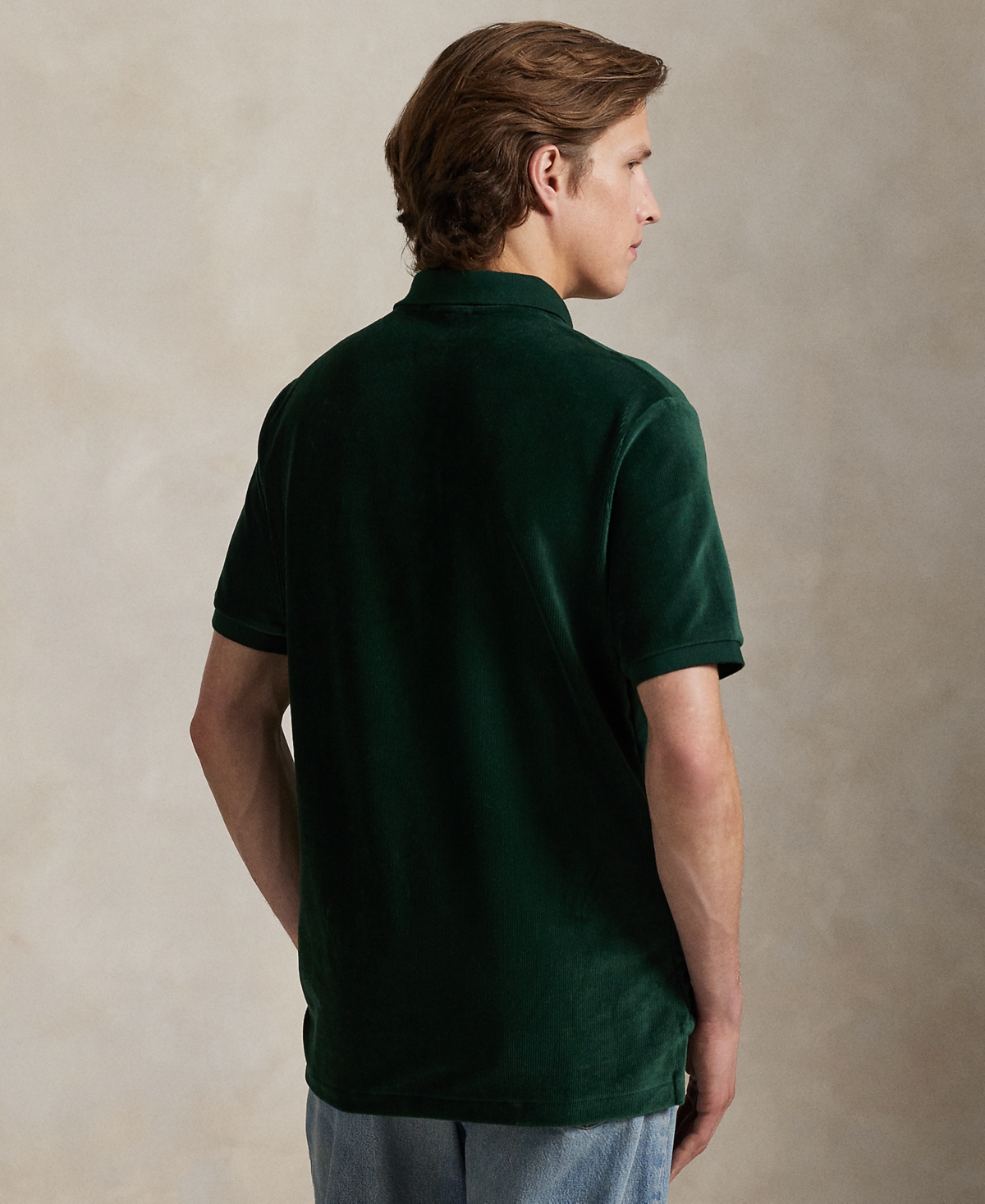 Polo Ralph Lauren Classic Fit Knit Corduroy Polo Shirt In Green