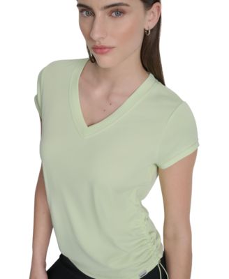 Sport Women's Crewneck Short-Sleeve Side-Ruched Top