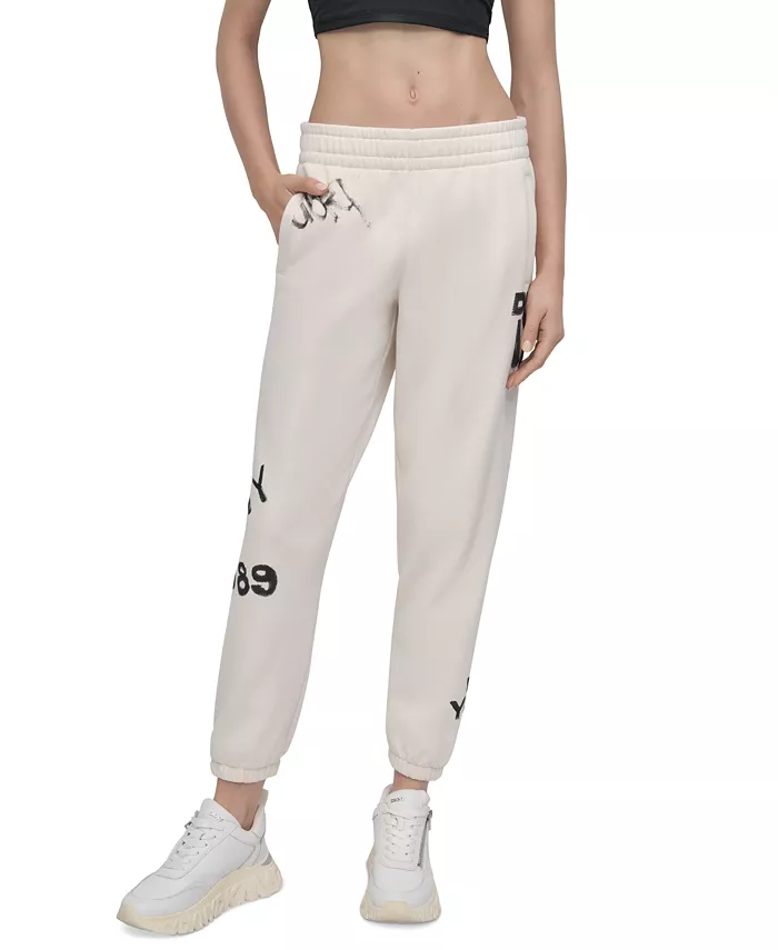Women's Graffiti Logo Cotton-Blend Joggers - thumbnail 7