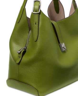 Deco Pebbled Leather Shoulder Bag