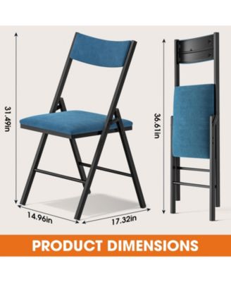 4-Pack Padded Folding Chair Set with Cushioned Seat & Backrest for Home, Office, Dining, or Events