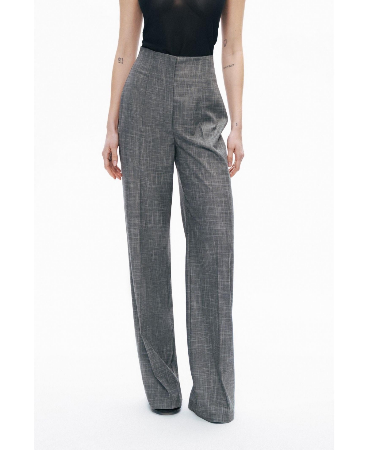 Women's High Waist Pants - Grey