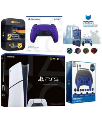 Playstation 5 Slim Digital with Extra Chroma Pearl Controller, Gamer Starter Kit and MightySkins Decal Voucher + 2 Year CPS Extended Warranty
