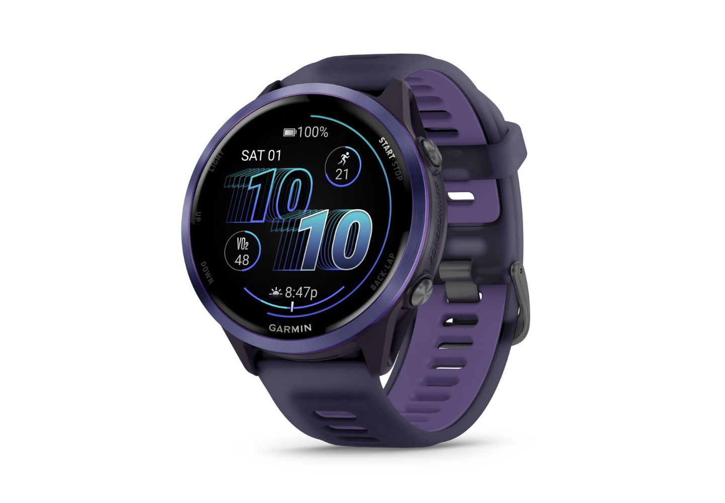 Смарт-часы для фитнеса Garmin Forerunner 570, 47 мм, цвет: Фиолетовый / Индиго — фото 1