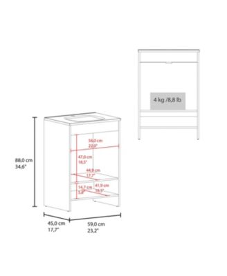 23.2"W Particleboard & Melamine 2-Door Scratch-Resistant Open Storage Bathroom Vanity
