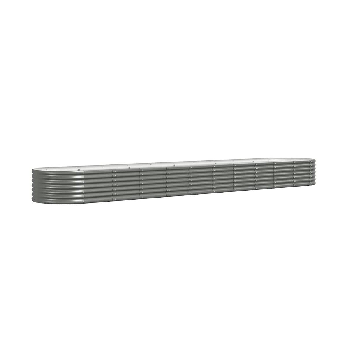Garden Raised Bed Powder-coated Steel 173.2&#x22;x31.5&#x22;x14.2&#x22; Gray - Gray