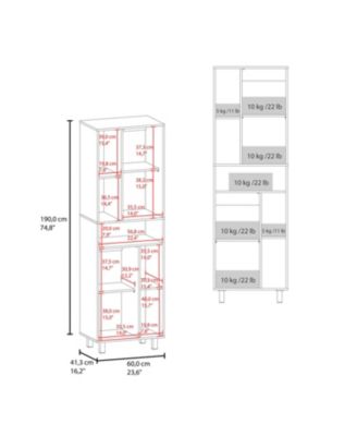 1-Pc. Buckshot Kitchen Pantry with Open Storage and 2 Doors