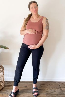 Maternity Navy Blue Band Jogger Pants