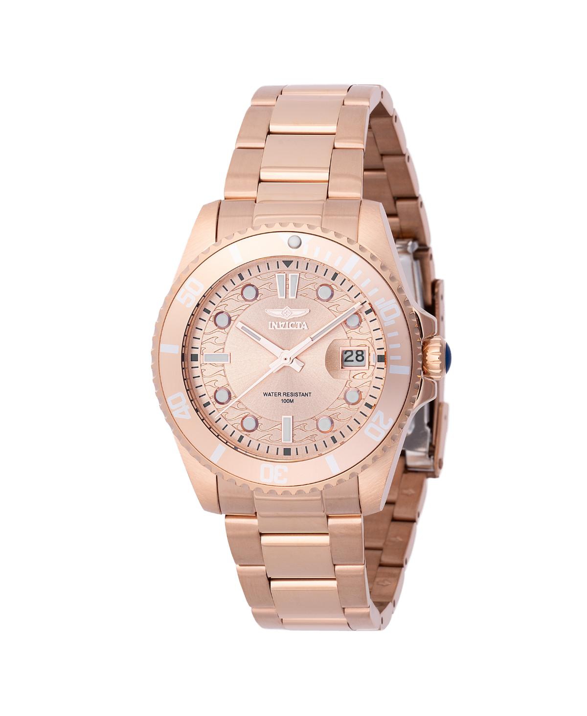 Women's 46685 Pro Diver Quartz 3 Hand Rose Gold Dial Watch - Gold