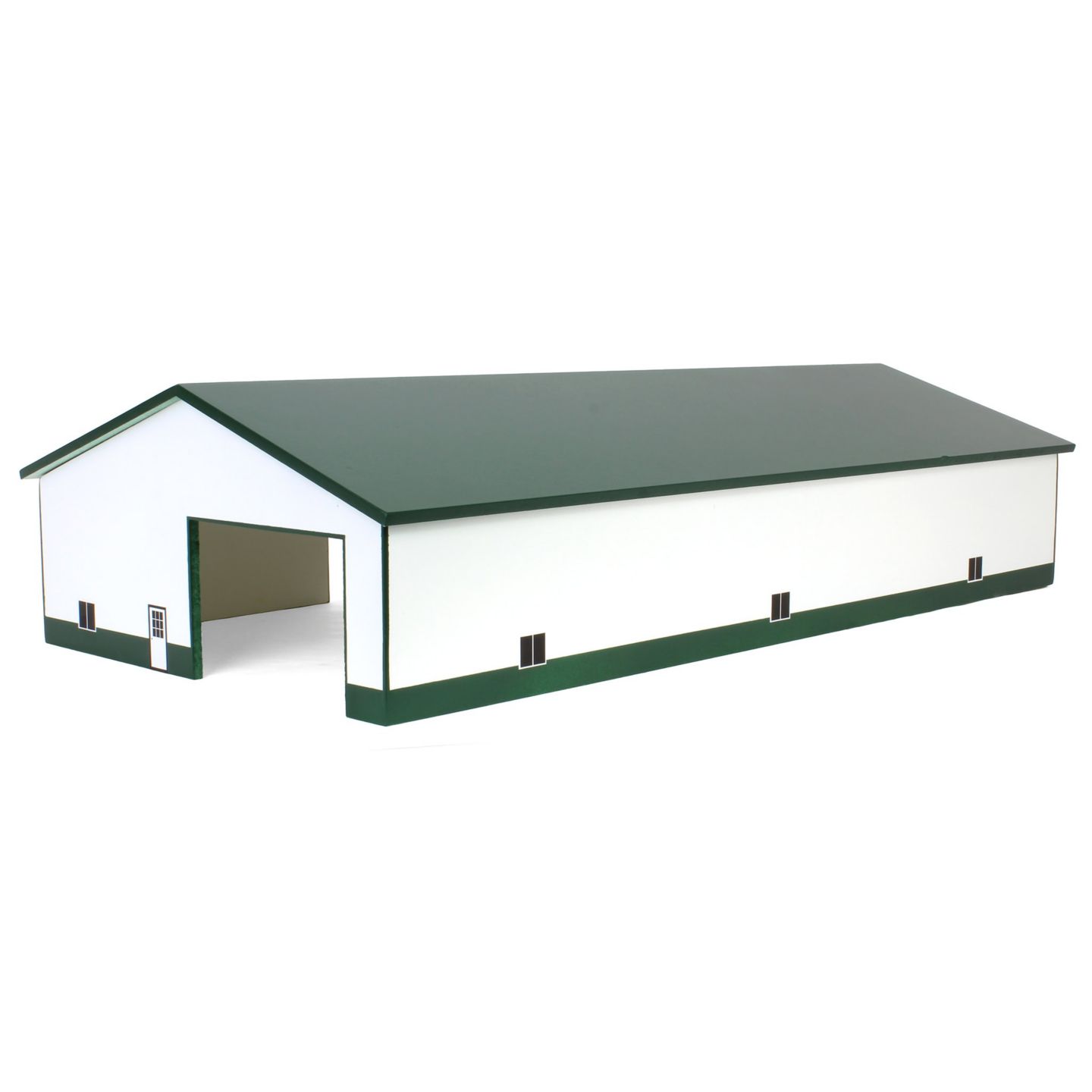 Детская игрушка Outback Toys 1/64 White & Green 60ft x 120ft Wooden Implement Shed w/ Side Doors STA-219 — фото 3