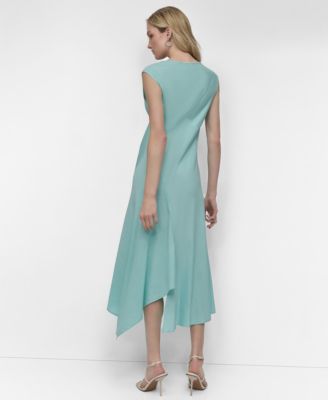 Women's Sleeveless Side-Slit Asymmetric-Hem Dress