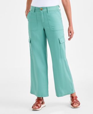 Women's Mid Rise Wide-Leg Cargo Pants, Macy's Exclusive