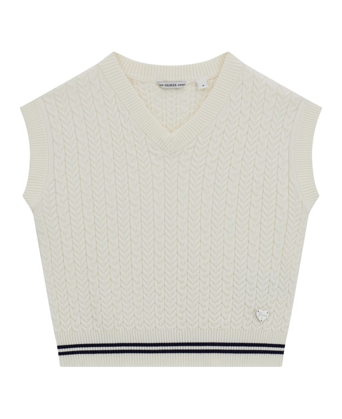 Guess Big Girls Sleeveless Sweater Vest In Neutral
