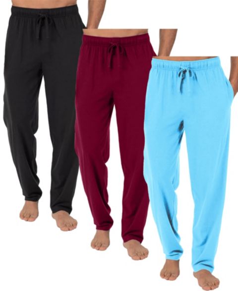 Мужские брюки Galaxy By Harvic 3-Pack Modern Fit Classic Lounge Pants, цвет: Чёрный / Бордовый