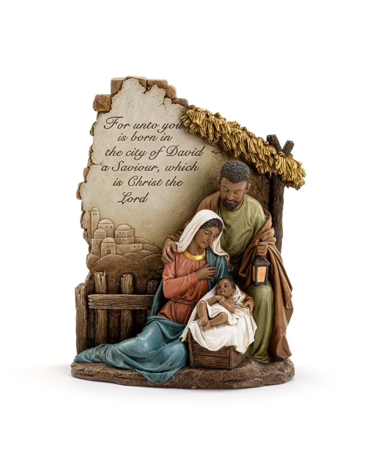 Napco 10.25" African American "for Unto You A Child Is Born" Nativity In Multi