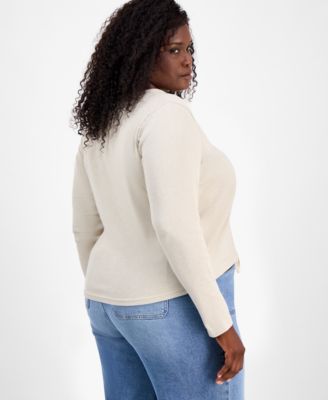 Trendy Plus Size V-Neck Henley Shirt, Macy's Exclusive
