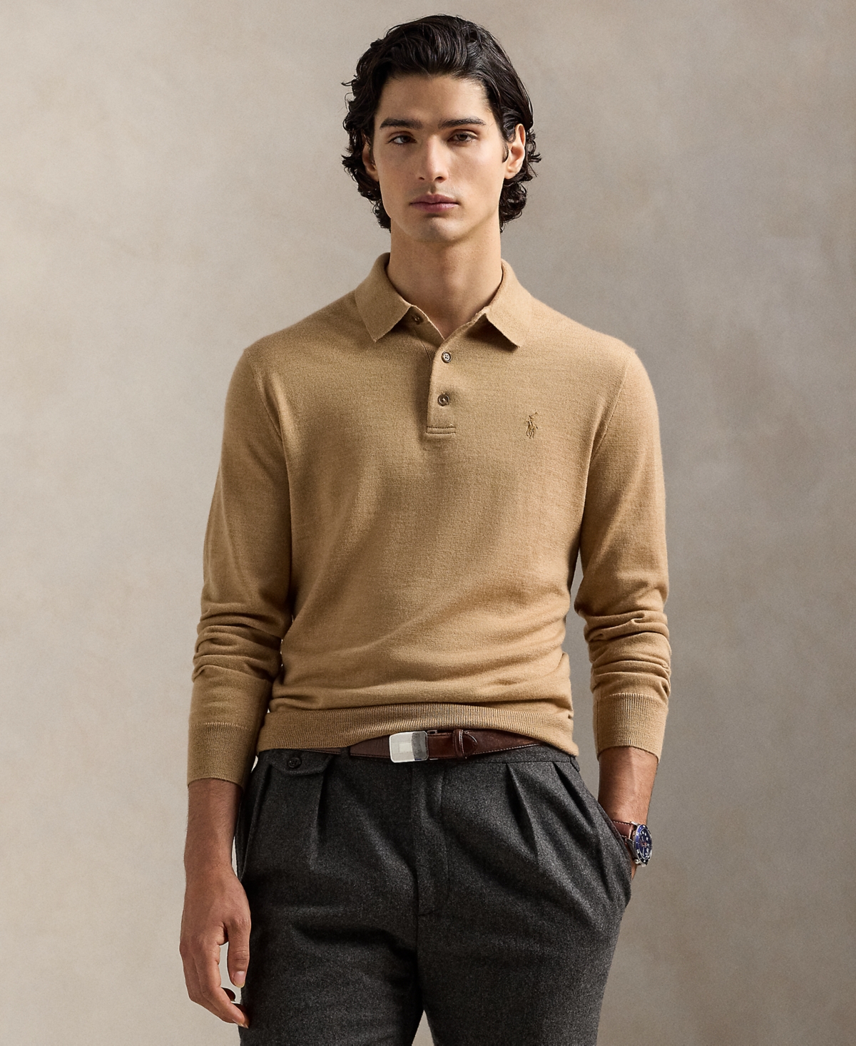Polo Ralph Lauren Men's Wool Polo-Collar Sweater